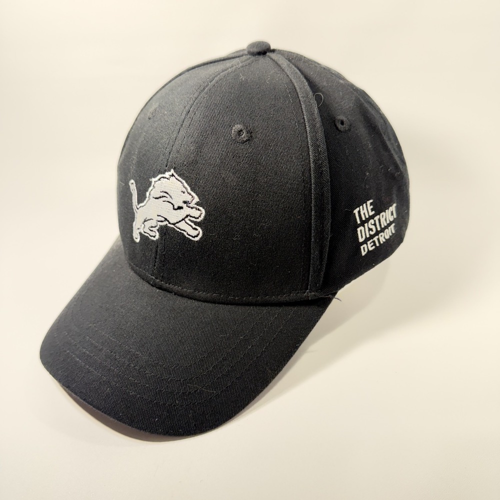 Detroit Lions The District Detroit Hat Black White Embroidery Adjustable Cap NFL